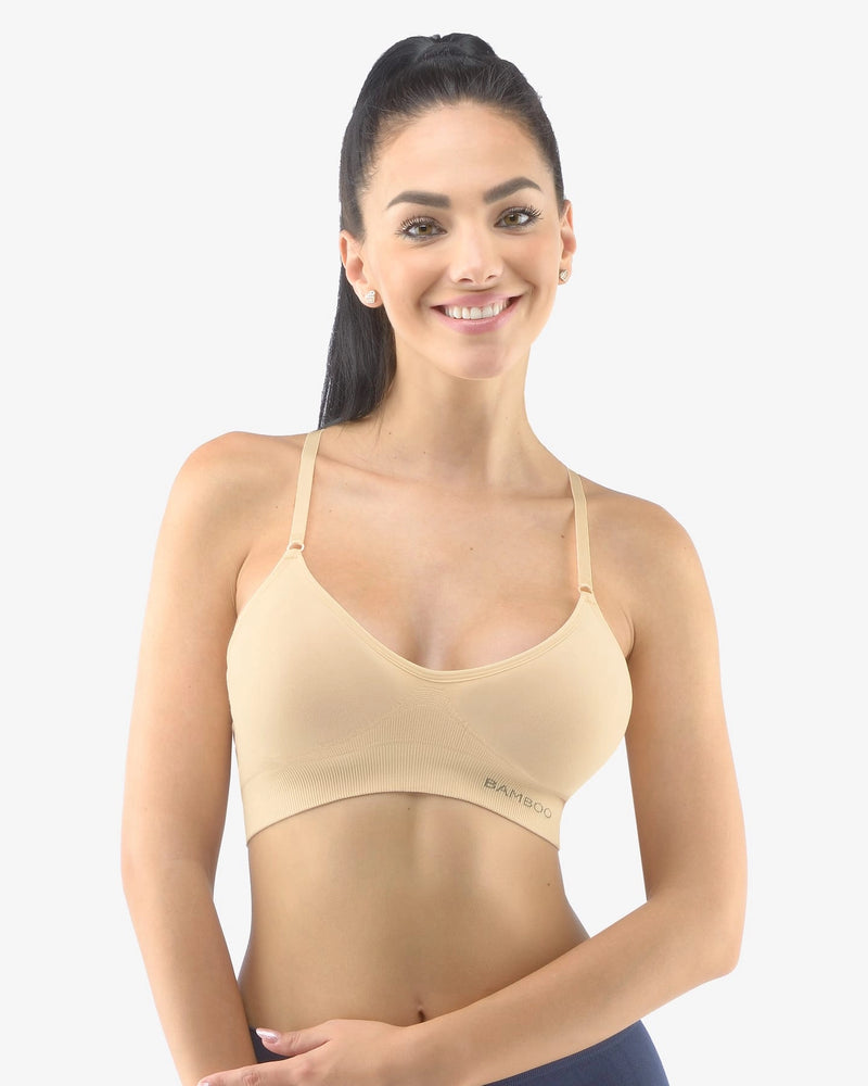Reggiseno imbottito in bambù con spalline regolabili