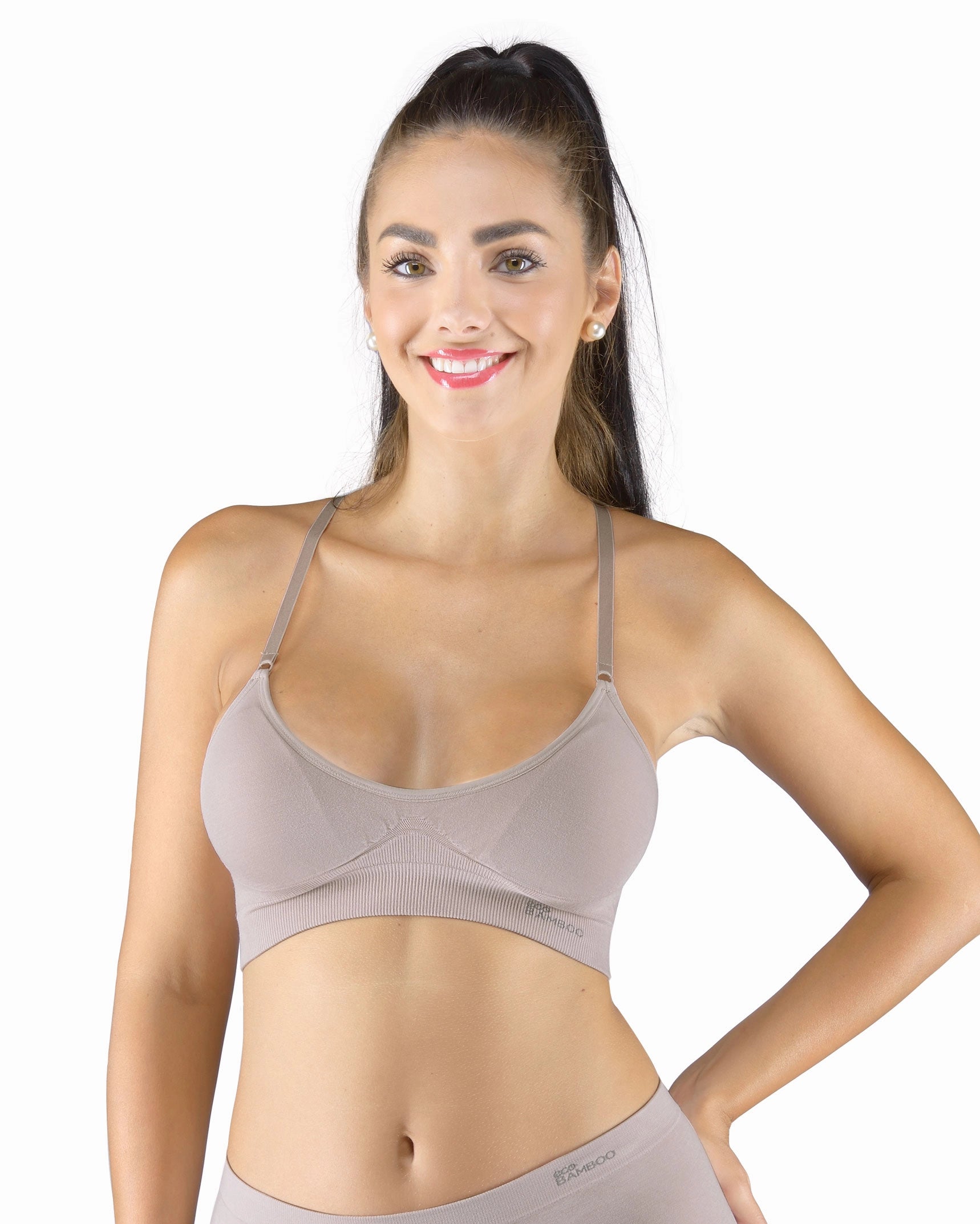 Soutien-gorge rembourré avec bretelles réglables en bambou