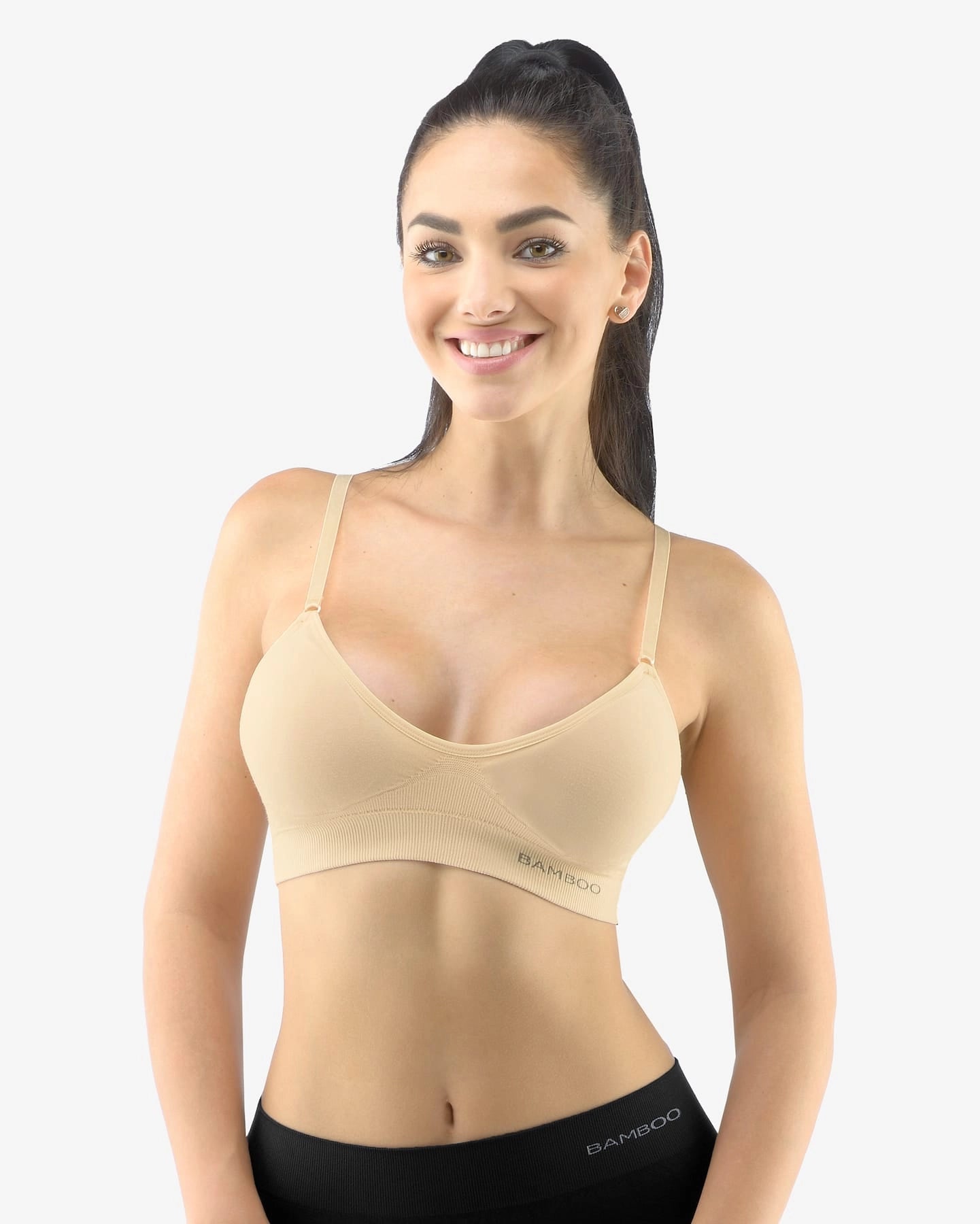 Soutien-gorge rembourré avec bretelles réglables en bambou
