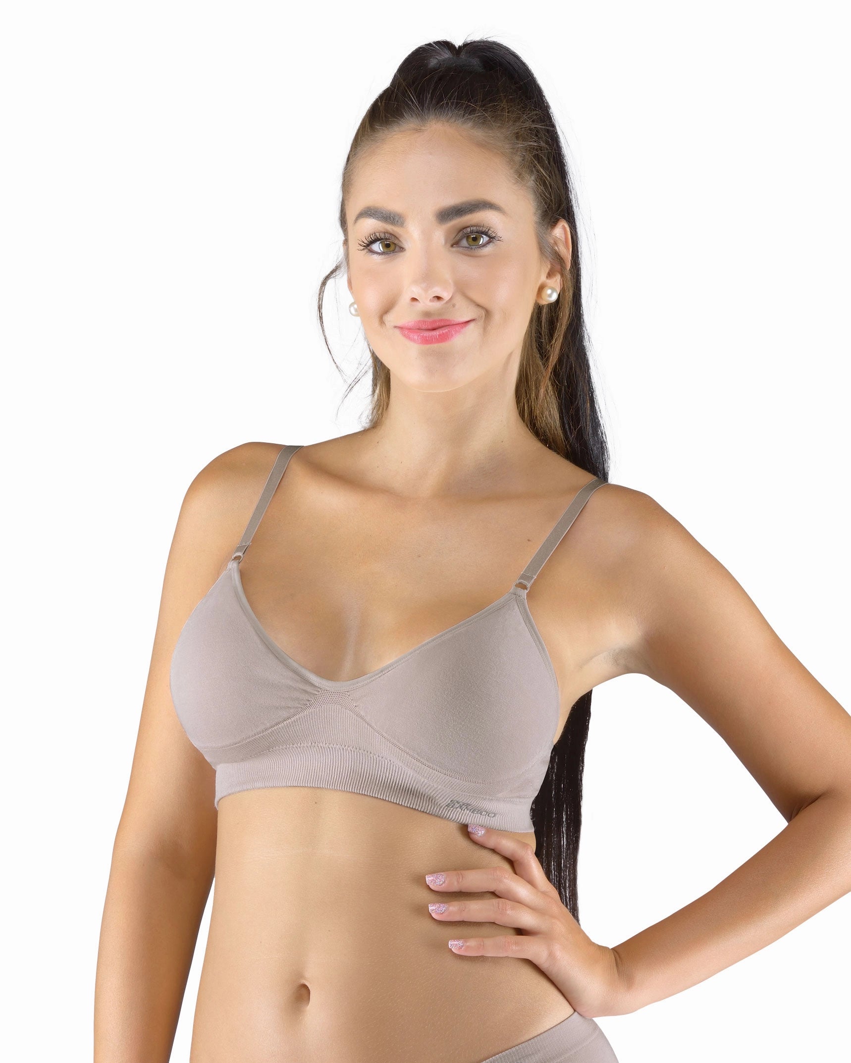 Soutien-gorge rembourré avec bretelles réglables en bambou