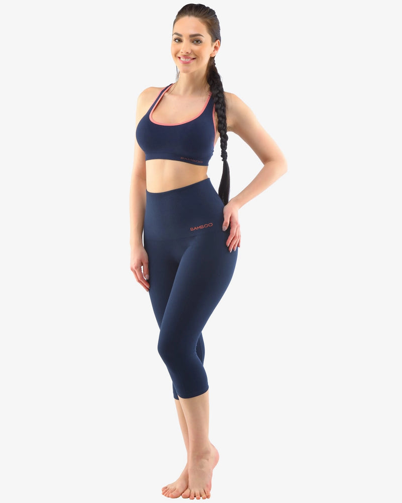Leggings in bambù capri a vita alta