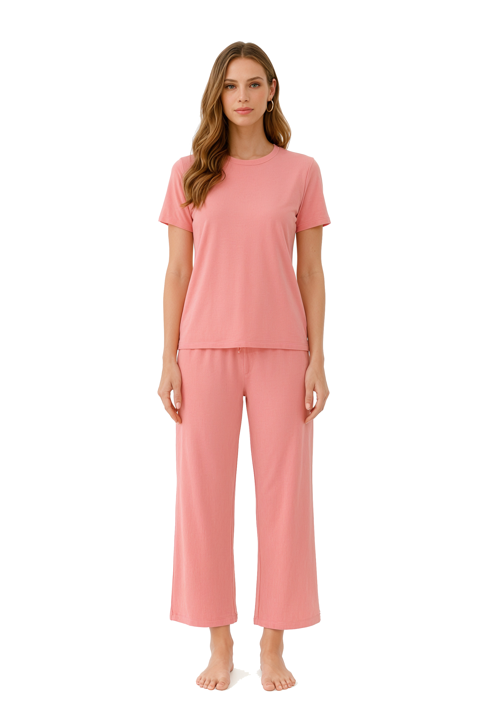 Pyjama en bambou manches courtes avec pantalon capri