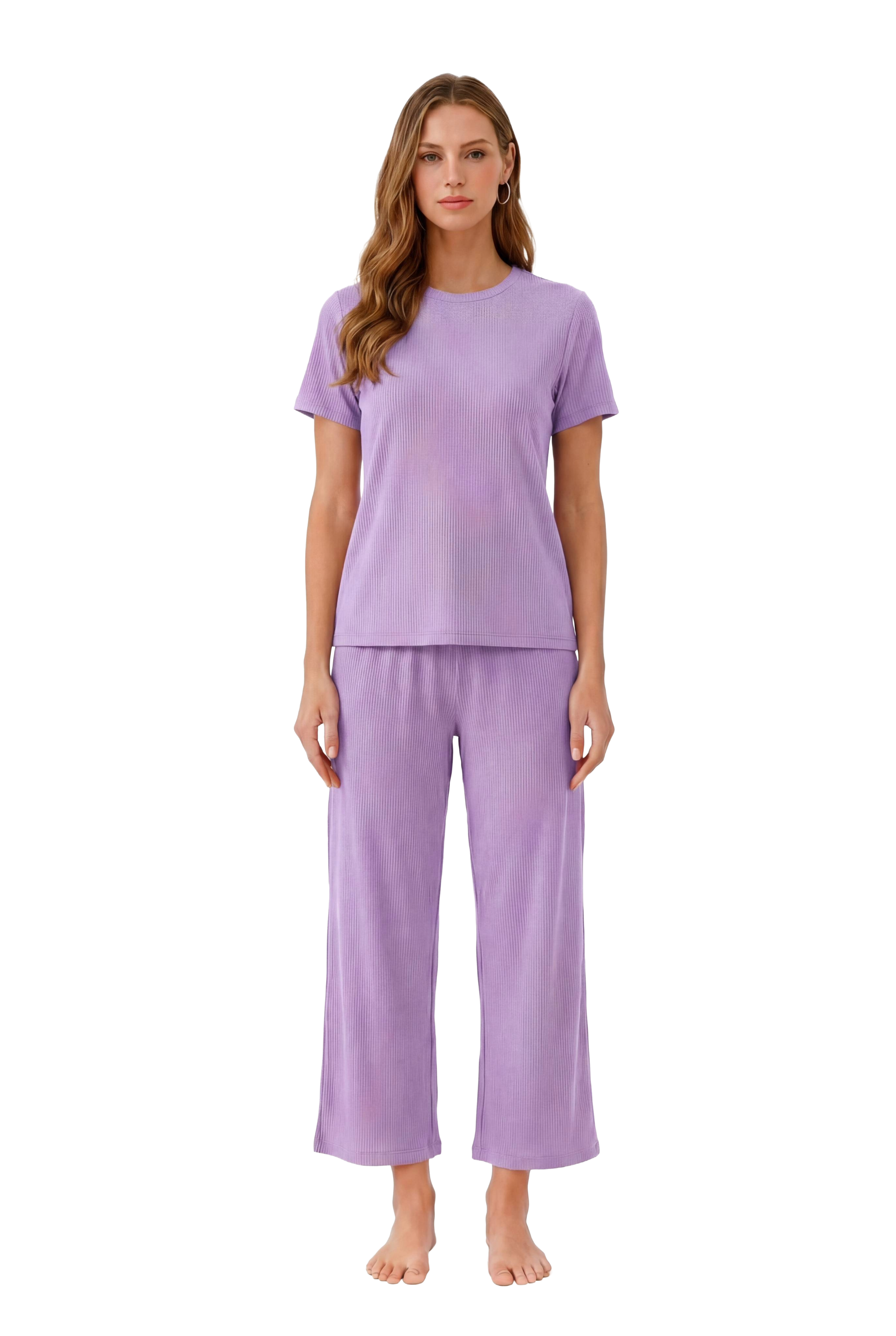 Bambus-Pyjama mit kurzen Ärmeln und Caprihose