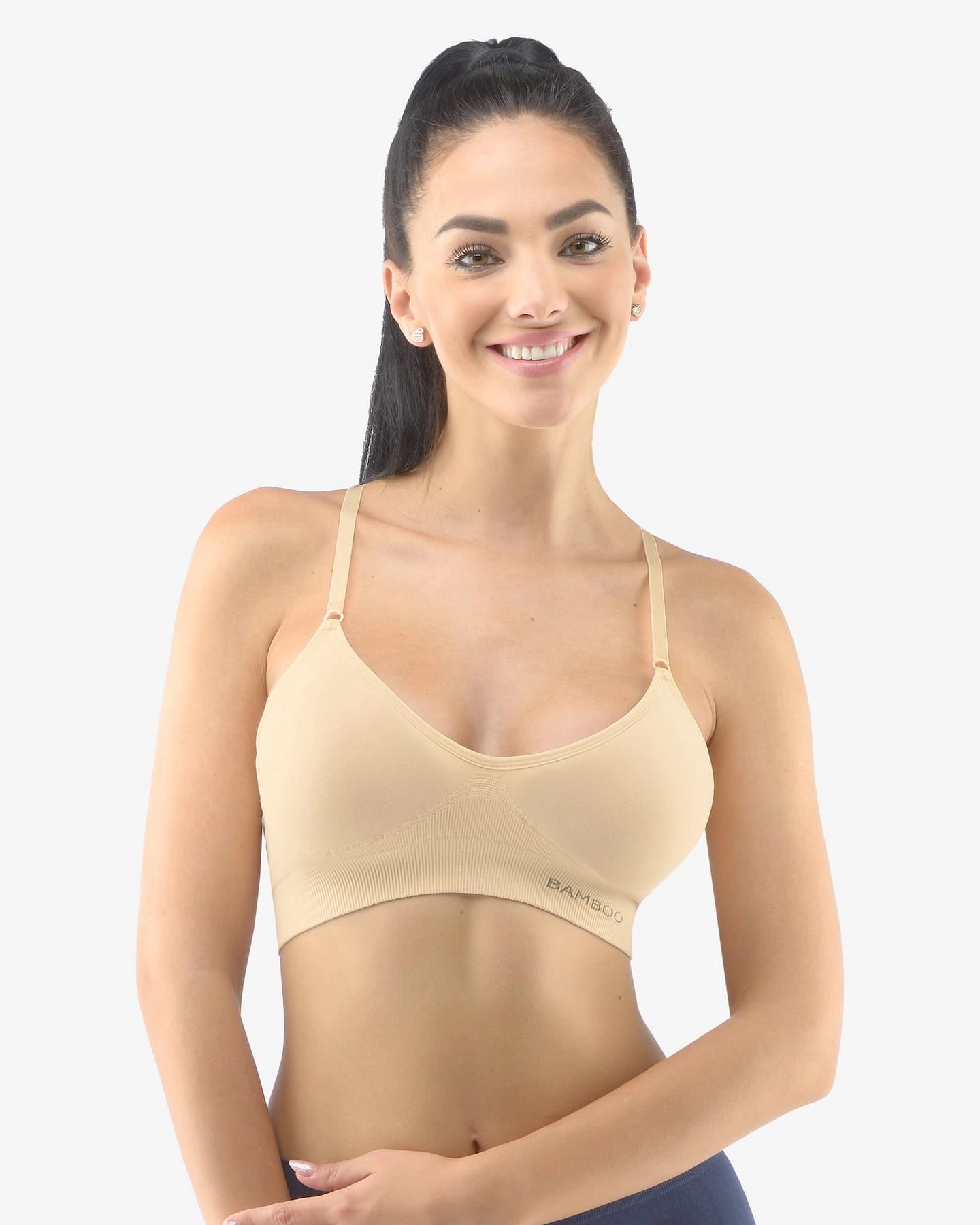 Soutien-gorge rembourré avec bretelles réglables en bambou