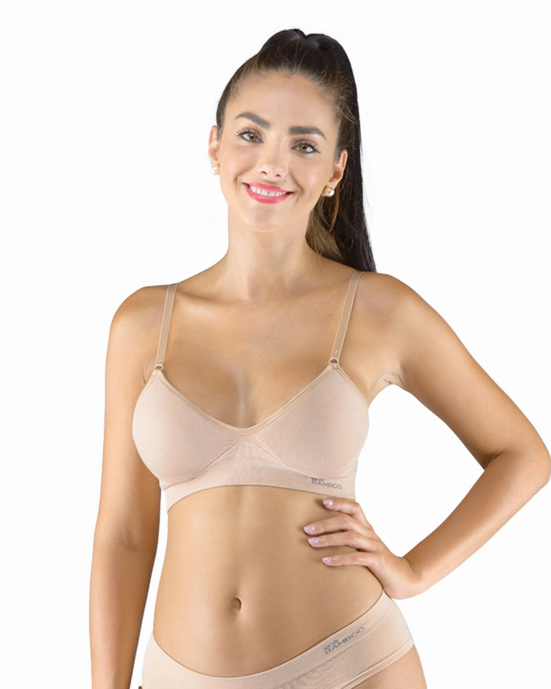 Reggiseno imbottito in bambù con spalline regolabili
