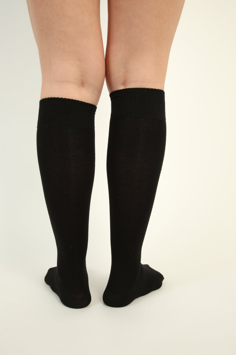 Schwarze nahtlose Kniehohe Bambus-Socken